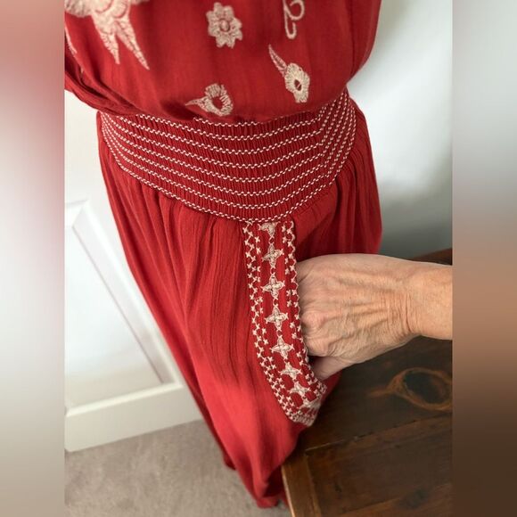 DEX Spaghetti Strap Embroidered Jumpsuit Size S - Picture 6 of 14